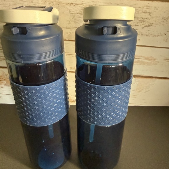 Mainstays Other - Mainstays Blue Water Bottles with Flip Lids Sip Top 2 Pack